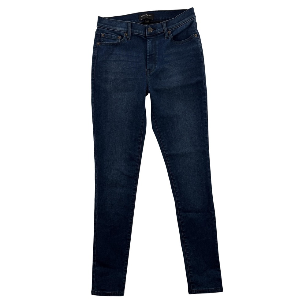 Banana Republic Jeans Womens 4R 27‎ Blue Skinny Fit Dark Wash Stretch Zip Fly